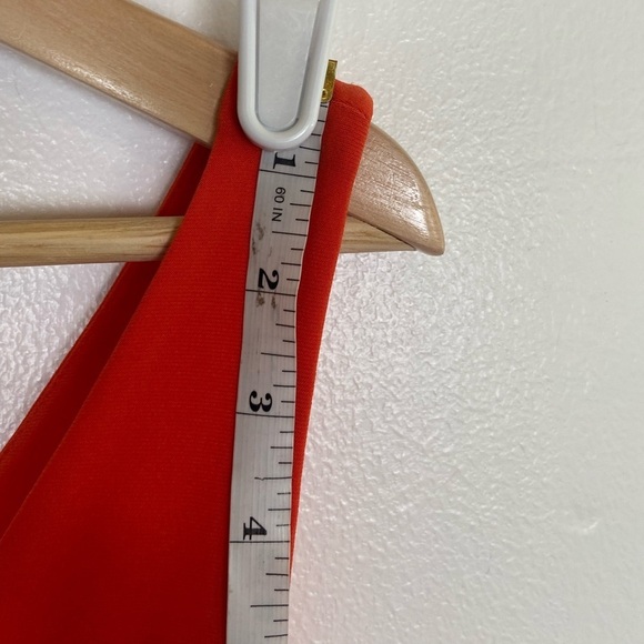 Lauren Ralph Lauren Knit Midi Dress Size 8 Orange Fit & Flare Sleeveless V-Neck - Picture 7 of 11